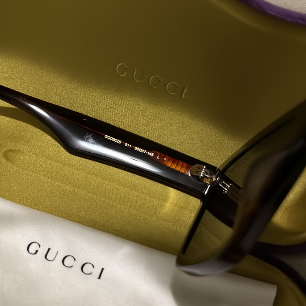 Gucci Brown Rectangular Sunglasses - Picture 9 of 10
